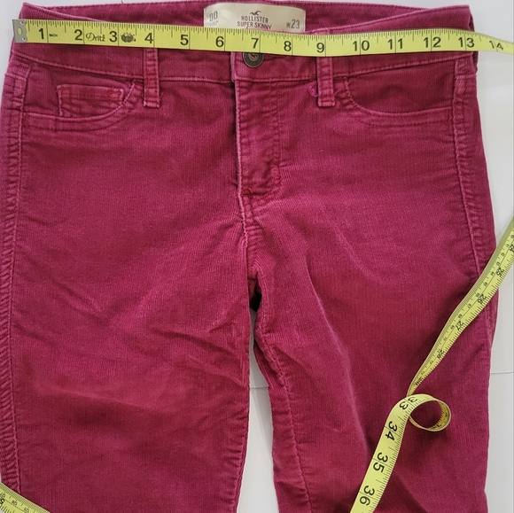 Hollister Burgundy Super skinny Low Rise Corduroy Pants Size 23 / 00 - Picture 5 of 8